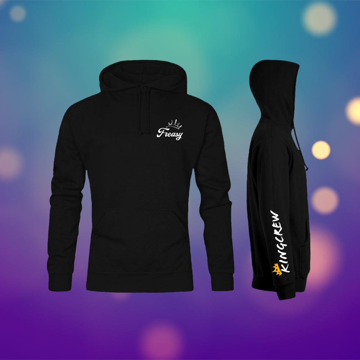 Freasy - Hoody - Streetstyle vorne klein, Kingcrew rechter Arm